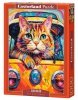 Puzzle 1000 Cat Bus travel Kolorowy kot